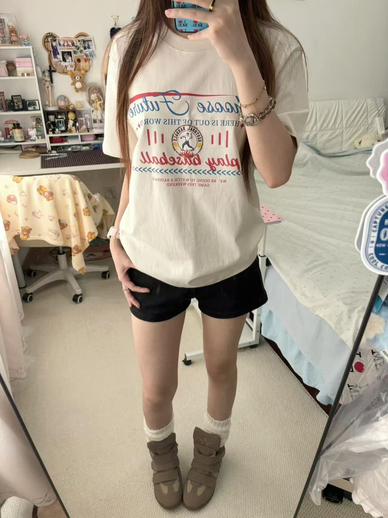 새로운 출처 생방송 품질 이후 패키지 칼라 티셔츠 알파벳 프린트 맨위 상세 이미지 2