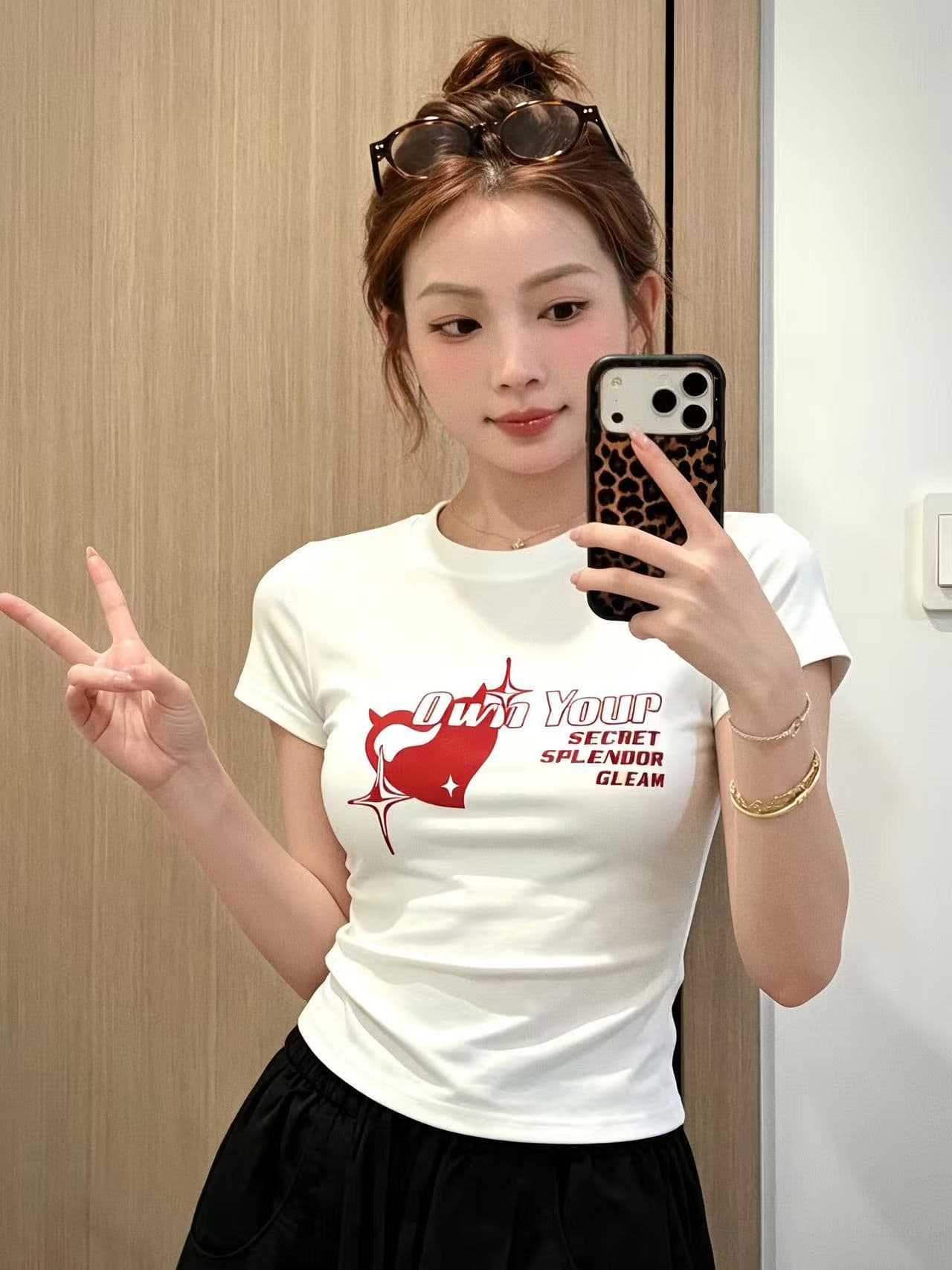새로운 출처 생방송 품질 이후 패키지 칼라 높은 탄력성 몸매 가꾸기 하트 알파벳 이미지 4