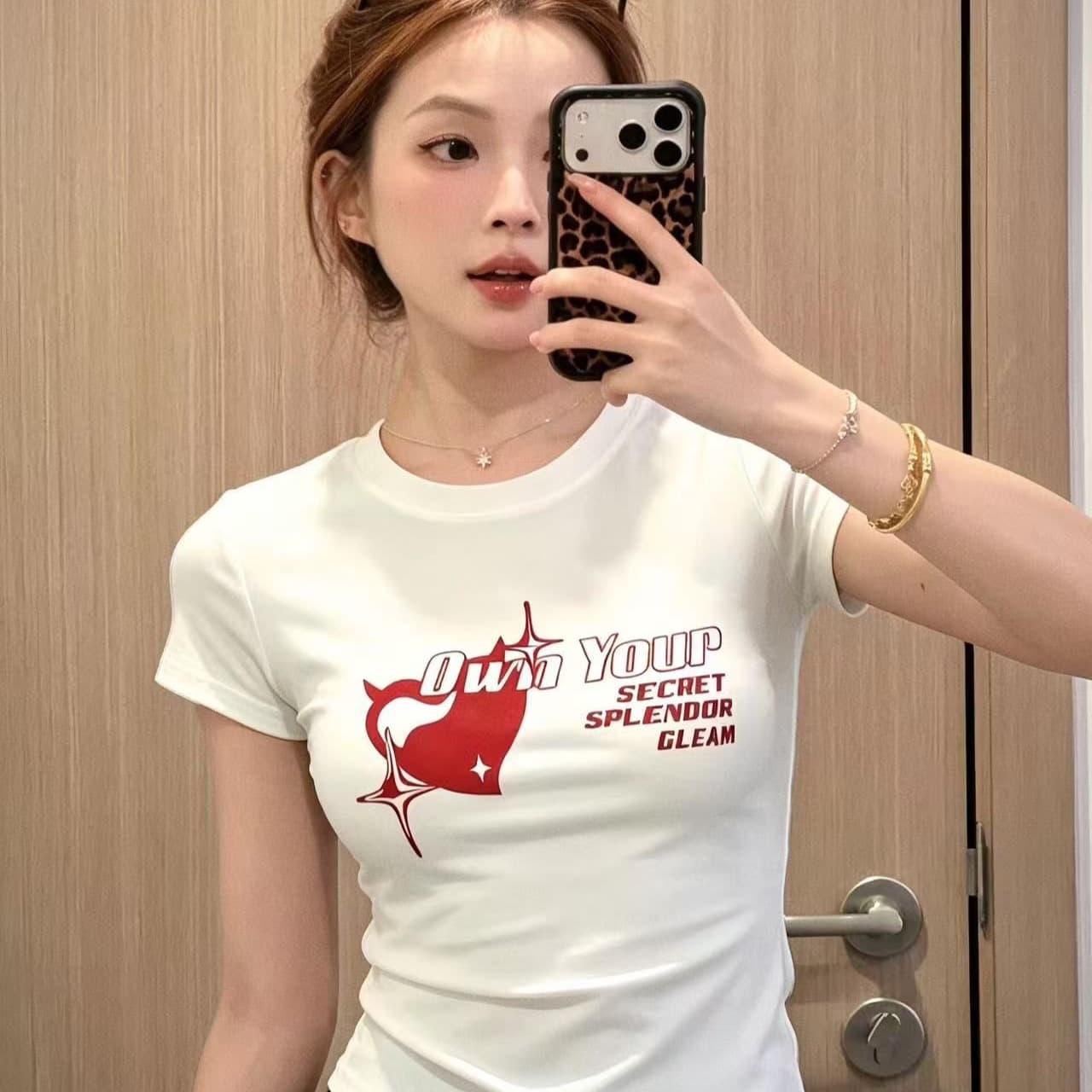 새로운 출처 생방송 품질 이후 패키지 칼라 높은 탄력성 몸매 가꾸기 하트 알파벳 이미지 5