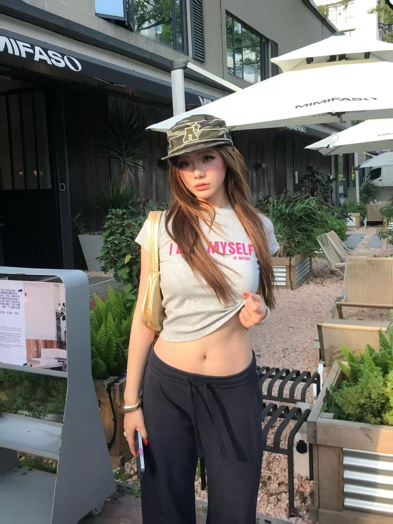 새로운 출처 생방송 품질 이후 패키지 칼라 높은 탄력성 몸매 가꾸기 알파벳 프린트