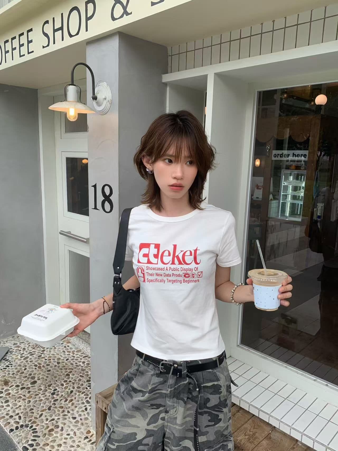 새로운 출처 생방송 품질 이후 패키지 칼라 높은 탄력성 몸매 가꾸기 알파벳 프린트 상세 이미지 2