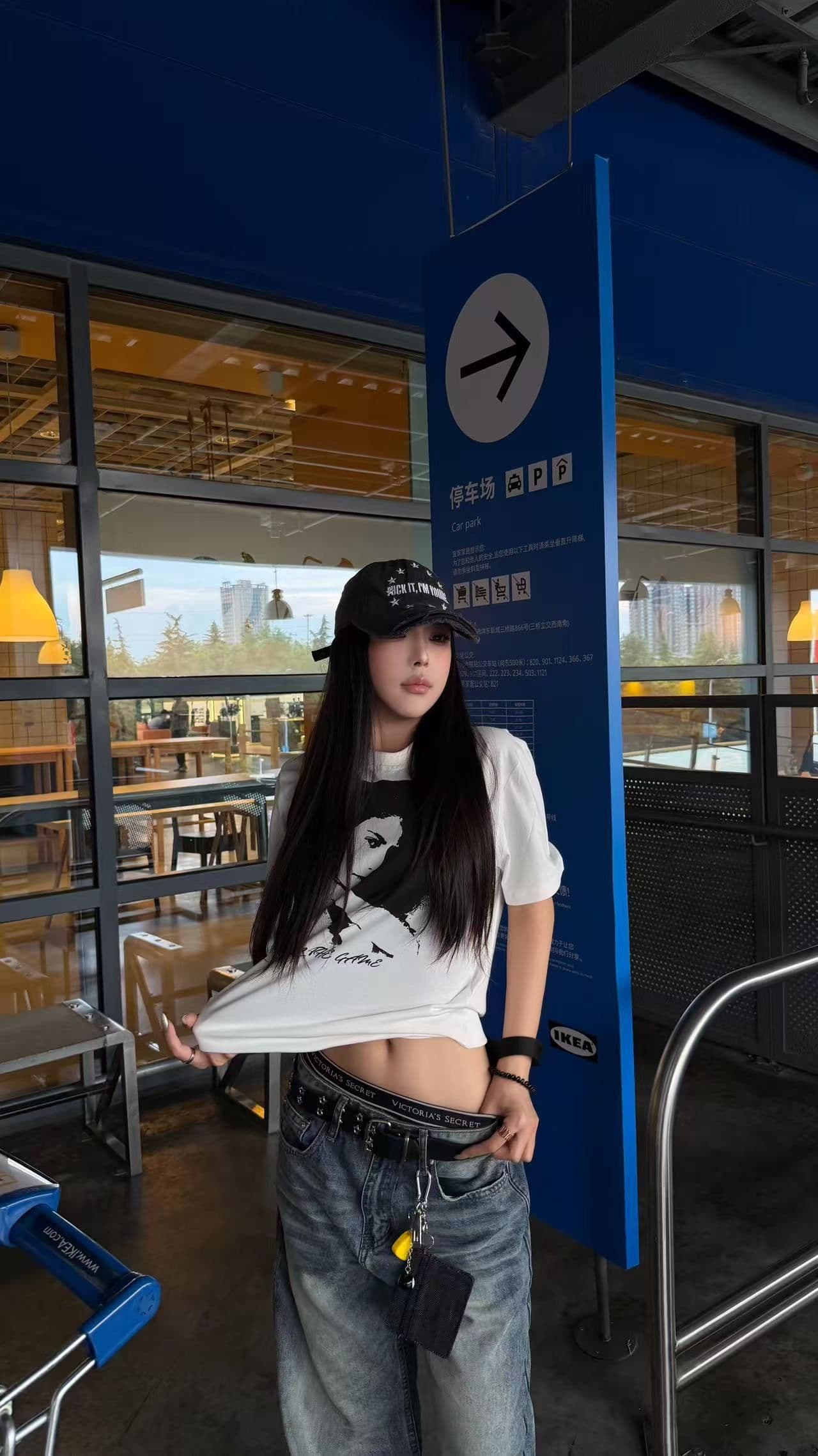 새로운 출처 생방송 품질 반팔 긍정적 인 어깨 티셔츠 초상화 알파벳 상세 이미지 2