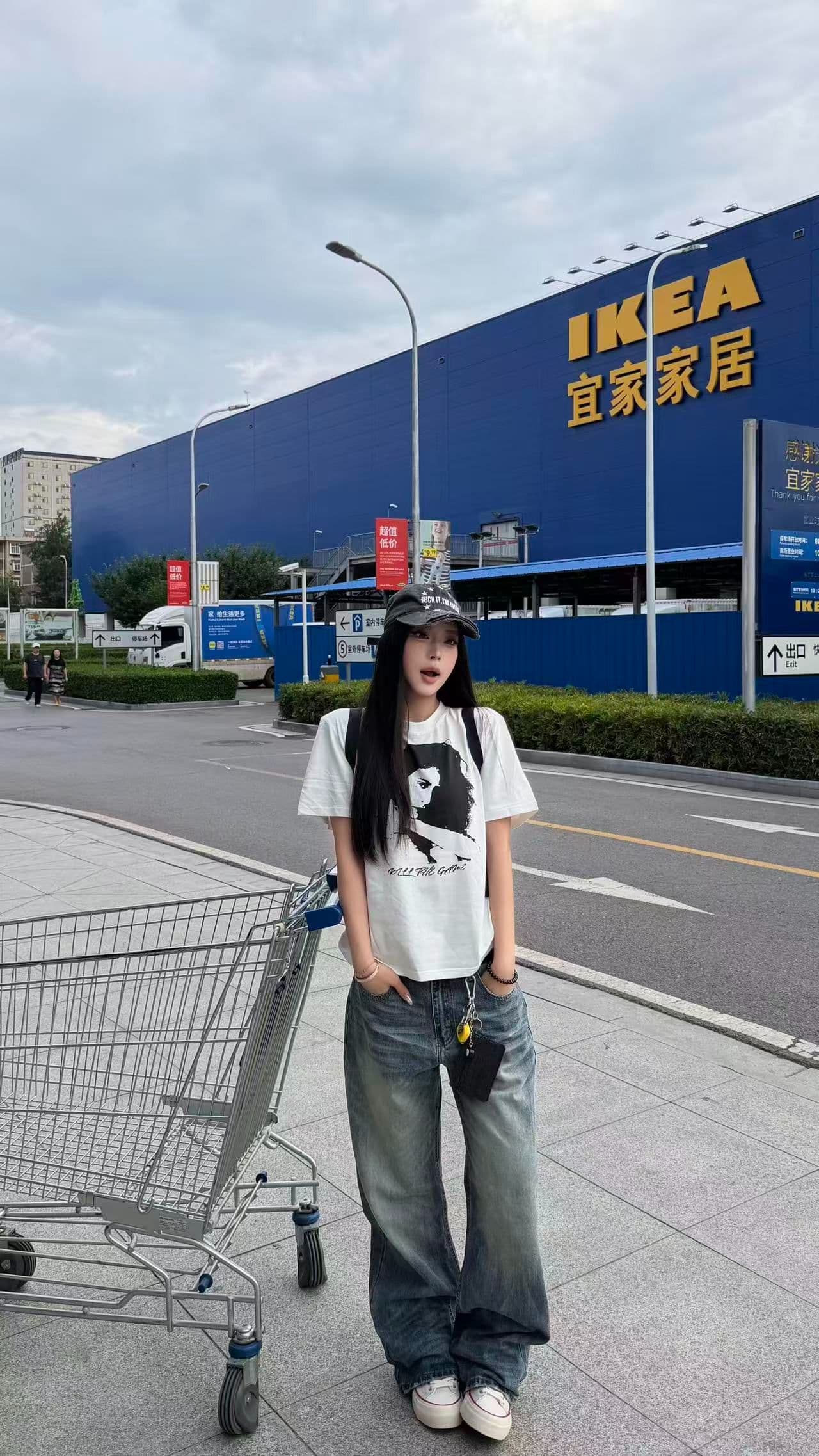 새로운 출처 생방송 품질 반팔 긍정적 인 어깨 티셔츠 초상화 알파벳 상세 이미지 4