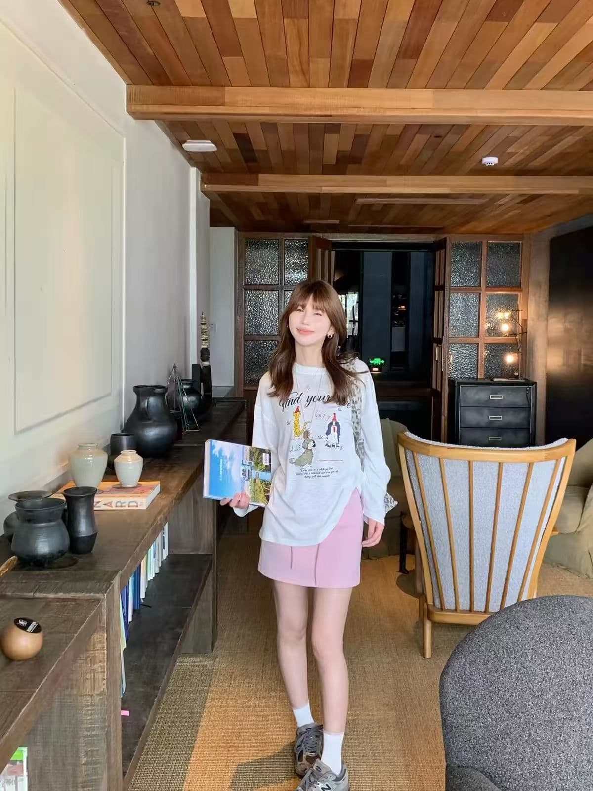 새로운 출처 생방송 품질 긴팔 태양 보호 셔츠 블라우스 개 알파벳 프린트 이미지 3