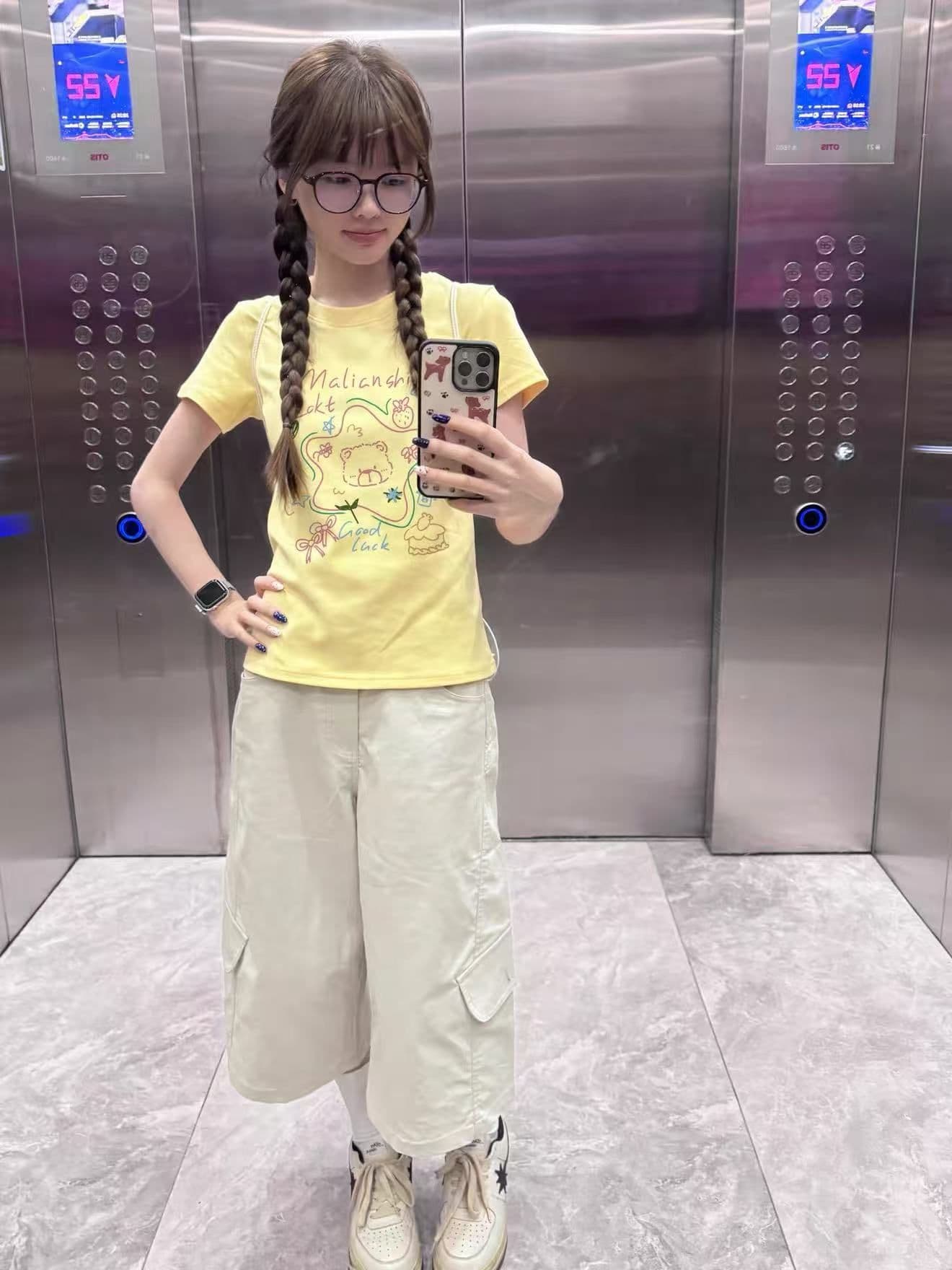 새로운 출처 생방송 품질 이후 패키지 칼라 높은 탄력성 몸매 가꾸기 작은 곰 프린트 이미지 3