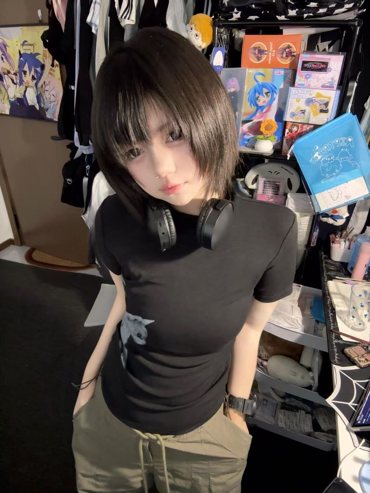 새로운 출처 생방송 품질 이후 패키지 칼라 높은 탄력성 몸매 가꾸기 고양이 프린트 이미지 4