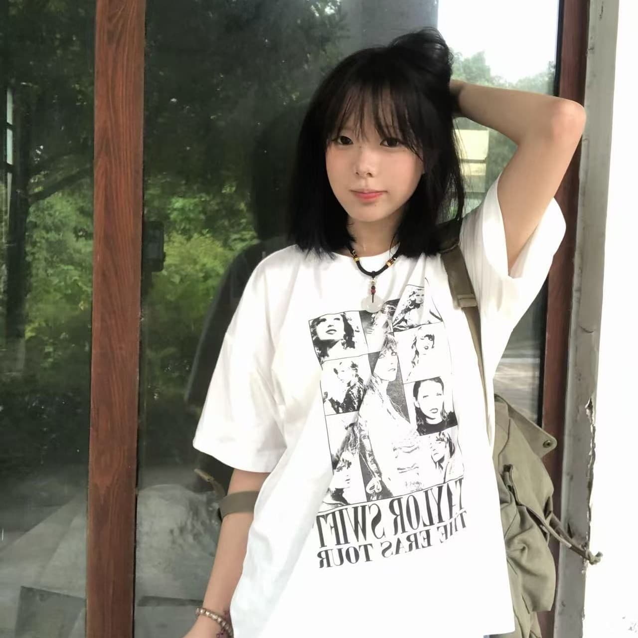새로운 출처 생방송 품질 이후 패키지 칼라 티셔츠 유럽과 미국 초상화 프린트 이미지 5