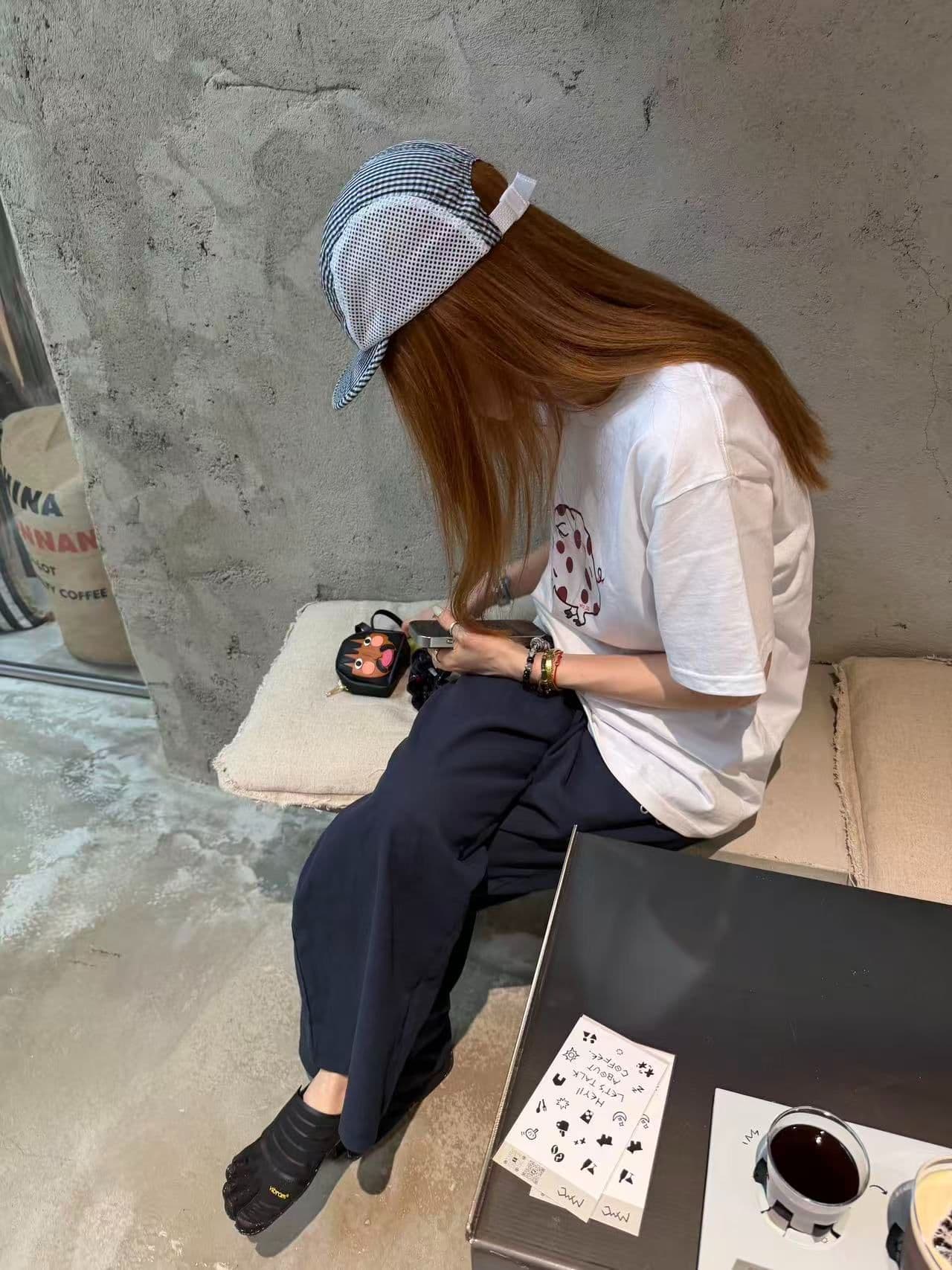 새로운 생방송 품질 이후 패키지 칼라 반팔 티셔츠 돼지 프린트 맨위 이미지 3