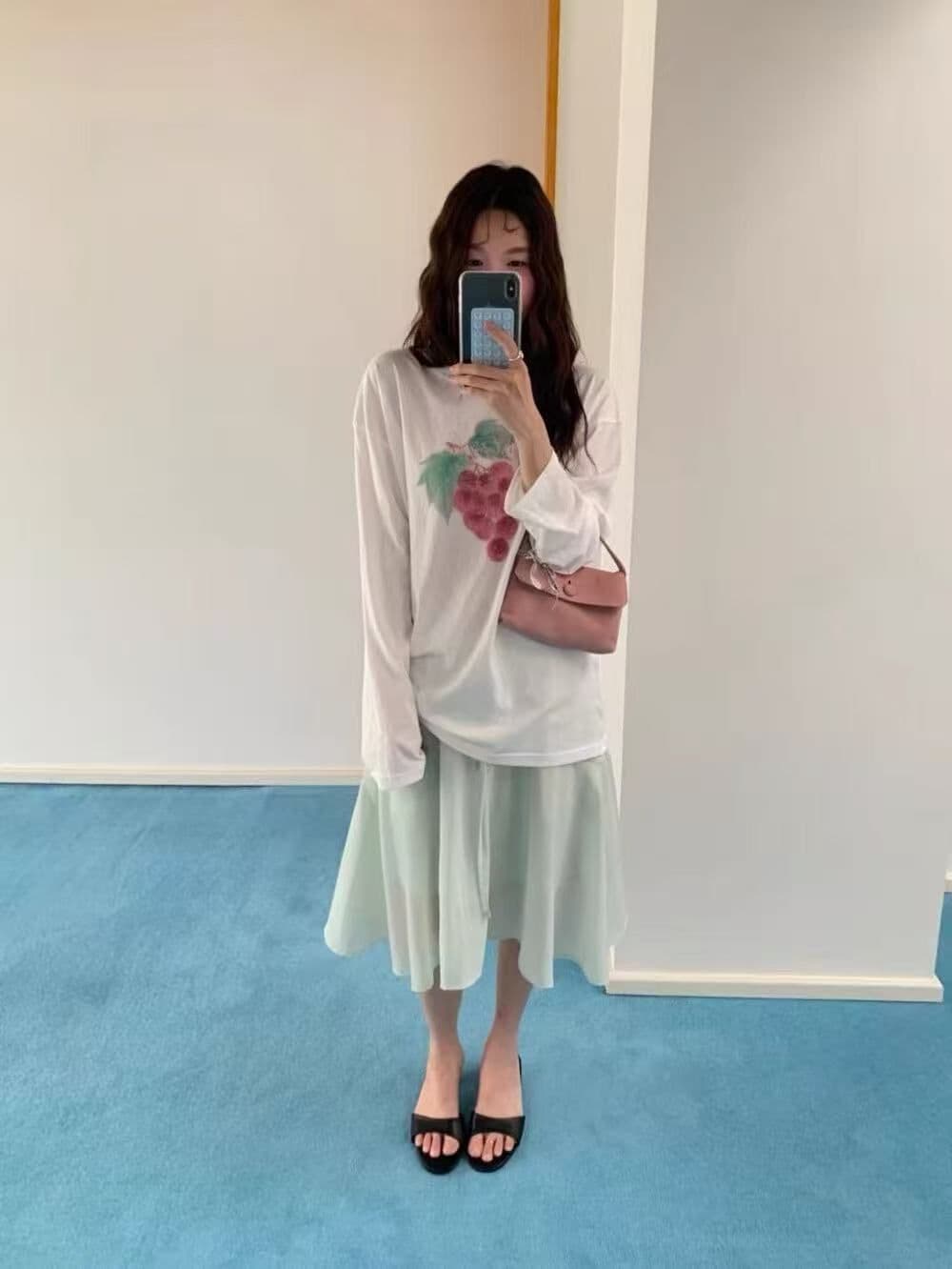 새로운 출처 생방송 품질 긴팔 태양 보호 셔츠 기본 셔츠 포도 프린트 상세 이미지 2