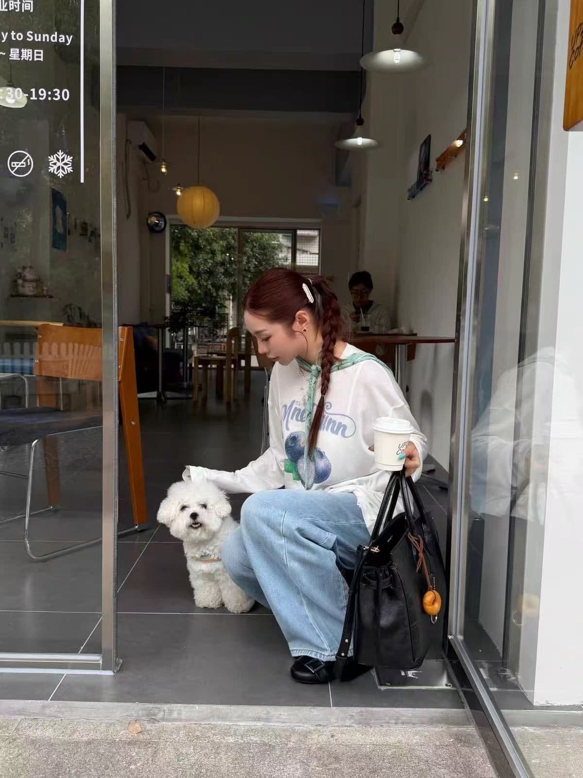 새로운 출처 생방송 품질 긴팔 태양 보호 셔츠 블라우스 만나는 블루 베리 프린트 이미지 3