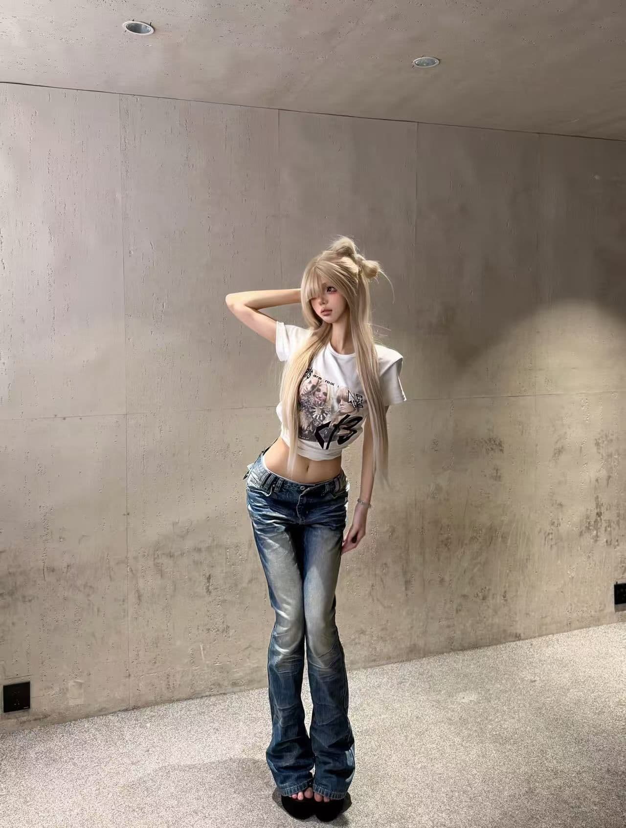 새로운 출처 생방송 품질 이후 패키지 칼라 신축성 몸매 가꾸기 초상화 프린트 상세 이미지 4