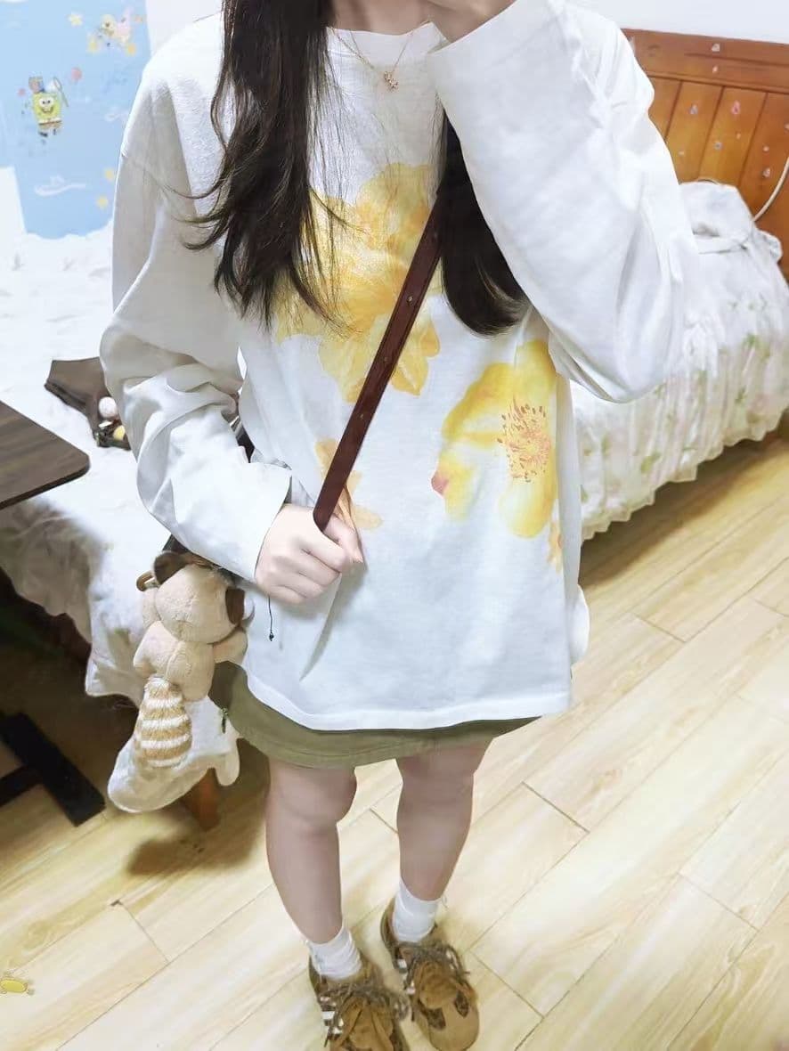 새로운 출처 생방송 품질 긴팔 태양 보호 셔츠 블라우스 꽃 프린트 맨위 이미지 2
