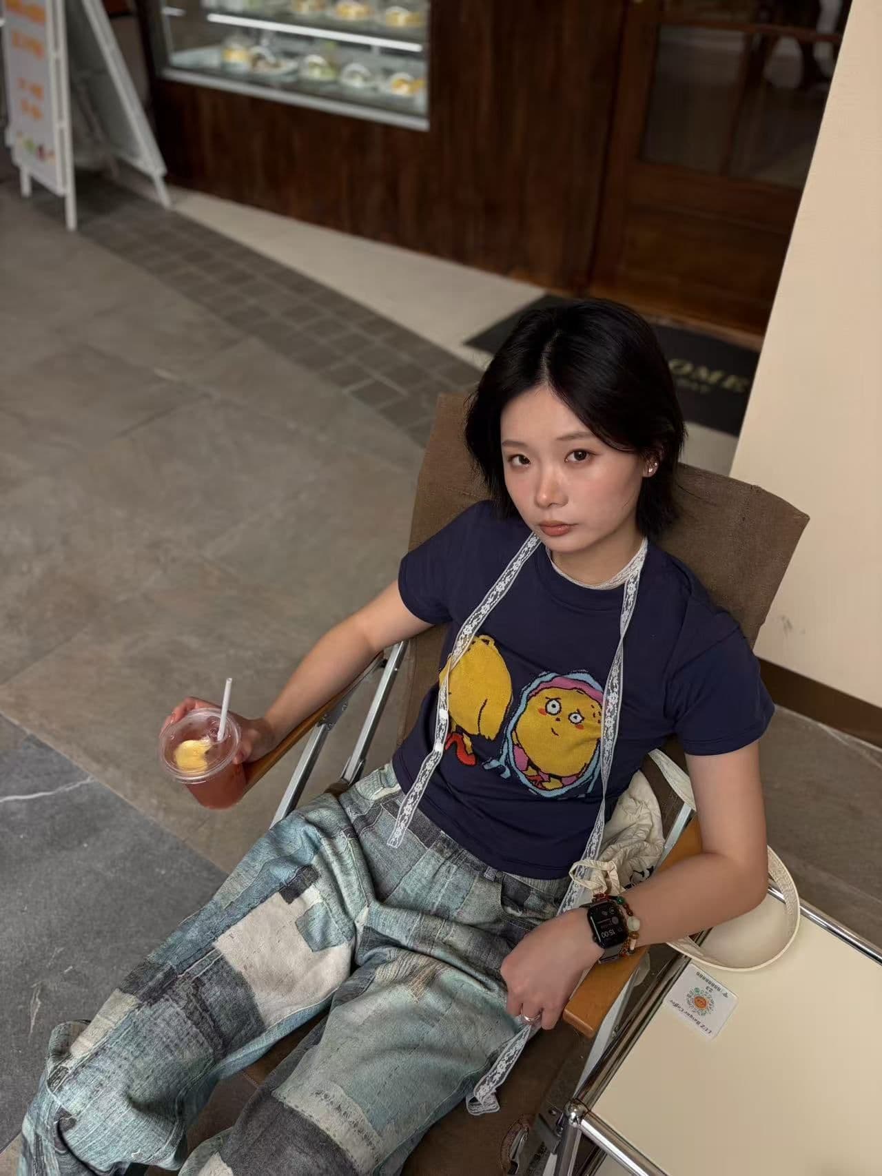 새로운 출처 생방송 품질 이후 패키지 칼라 신축성 몸매 가꾸기 만화 프린트 이미지 3