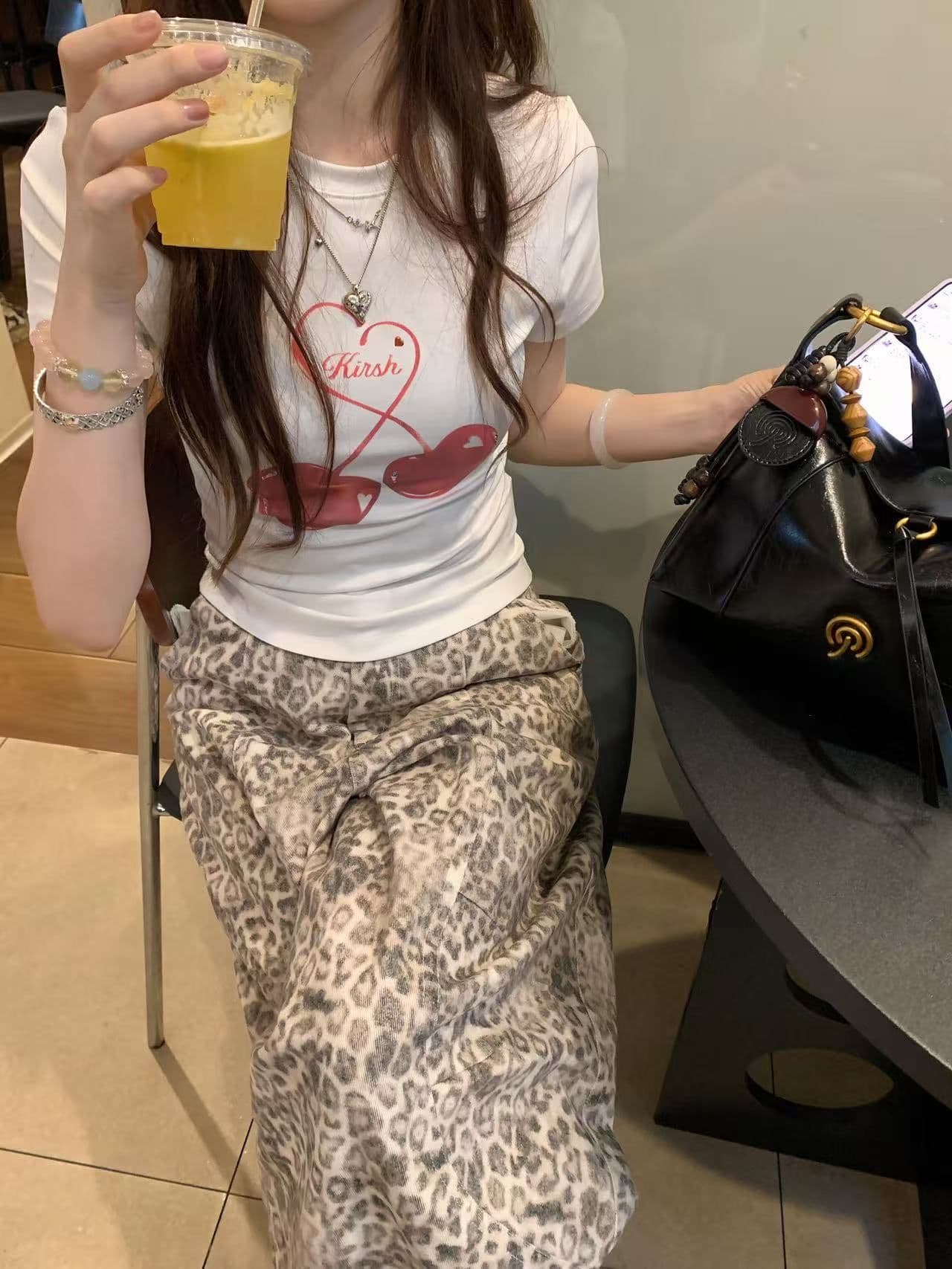 새로운 출처 생방송 품질 이후 패키지 칼라 높은 탄력성 몸매 가꾸기 체리 프린트