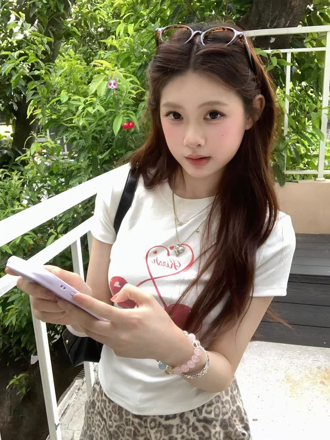 새로운 출처 생방송 품질 이후 패키지 칼라 높은 탄력성 몸매 가꾸기 체리 프린트 상세 이미지 9