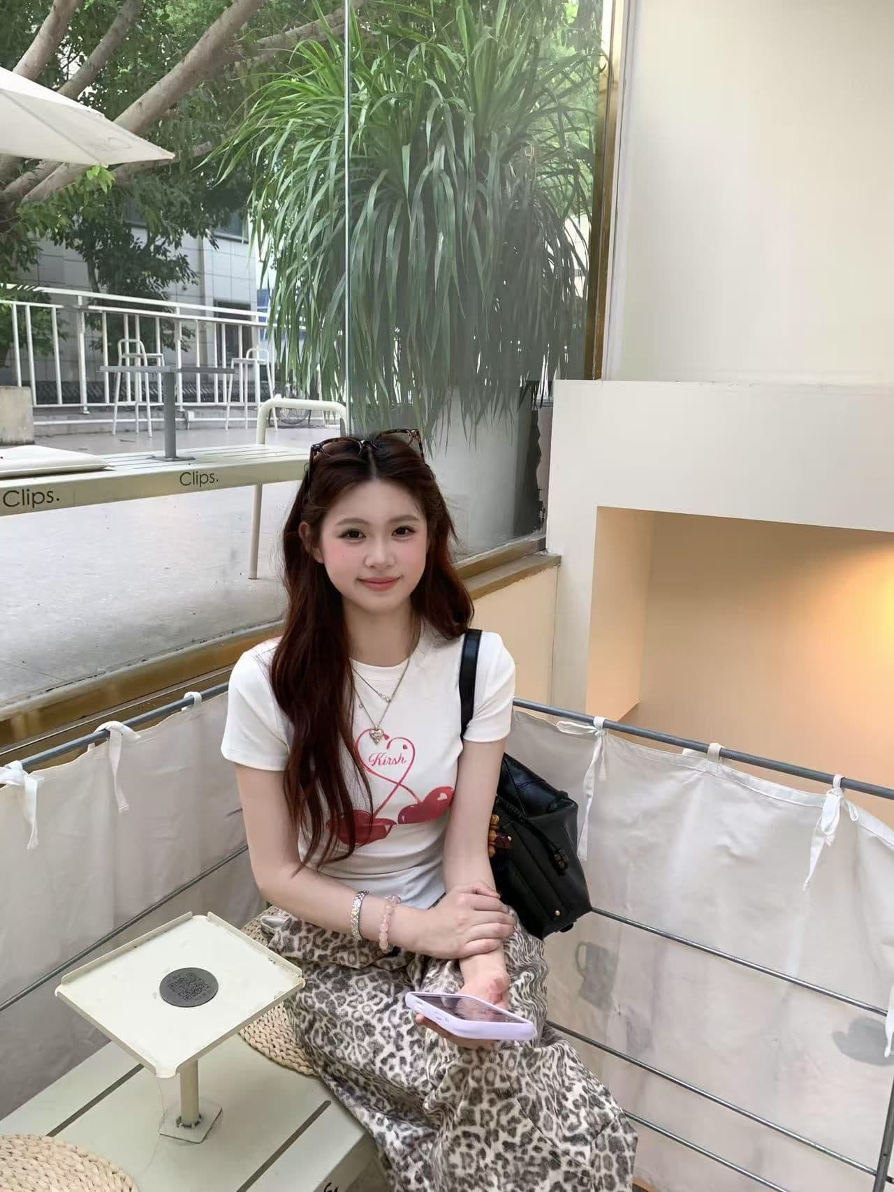 새로운 출처 생방송 품질 이후 패키지 칼라 높은 탄력성 몸매 가꾸기 체리 프린트 상세 이미지 14