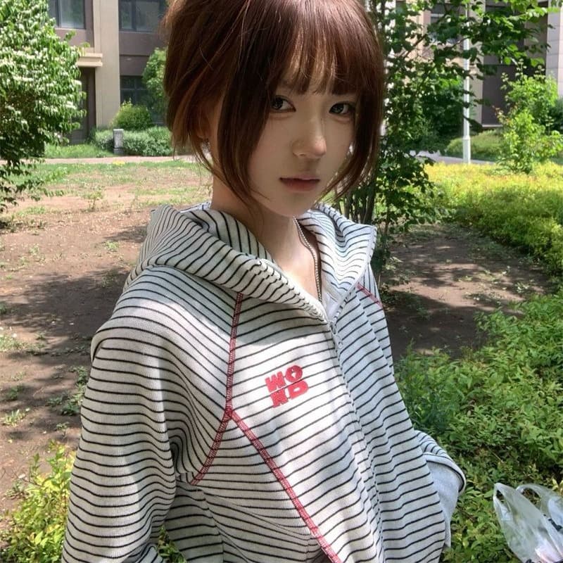새로운 얇은 스타일 좋은 품질 원본 솜씨 지퍼 재킷 후드티 여성 이미지 5