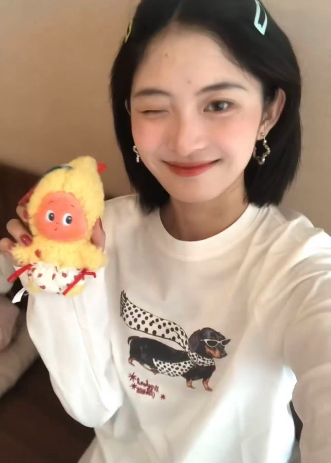봄 가을 새로운 이후 패키지 칼라 긴팔 라운드 넥 티셔츠 개 프린트 맨위 상세 이미지 2