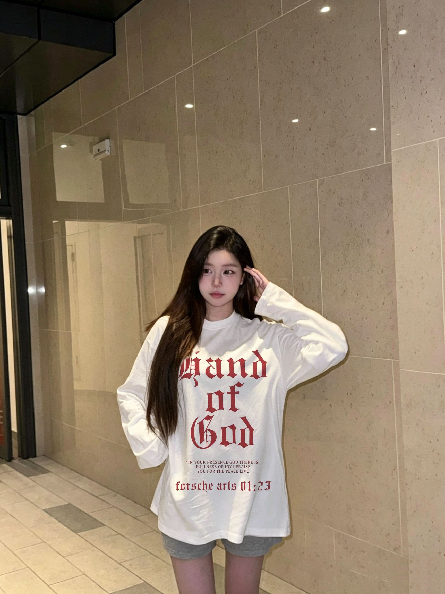 봄 가을 새로운 이후 패키지 칼라 긴팔 라운드 넥 티셔츠 알파벳 프린트