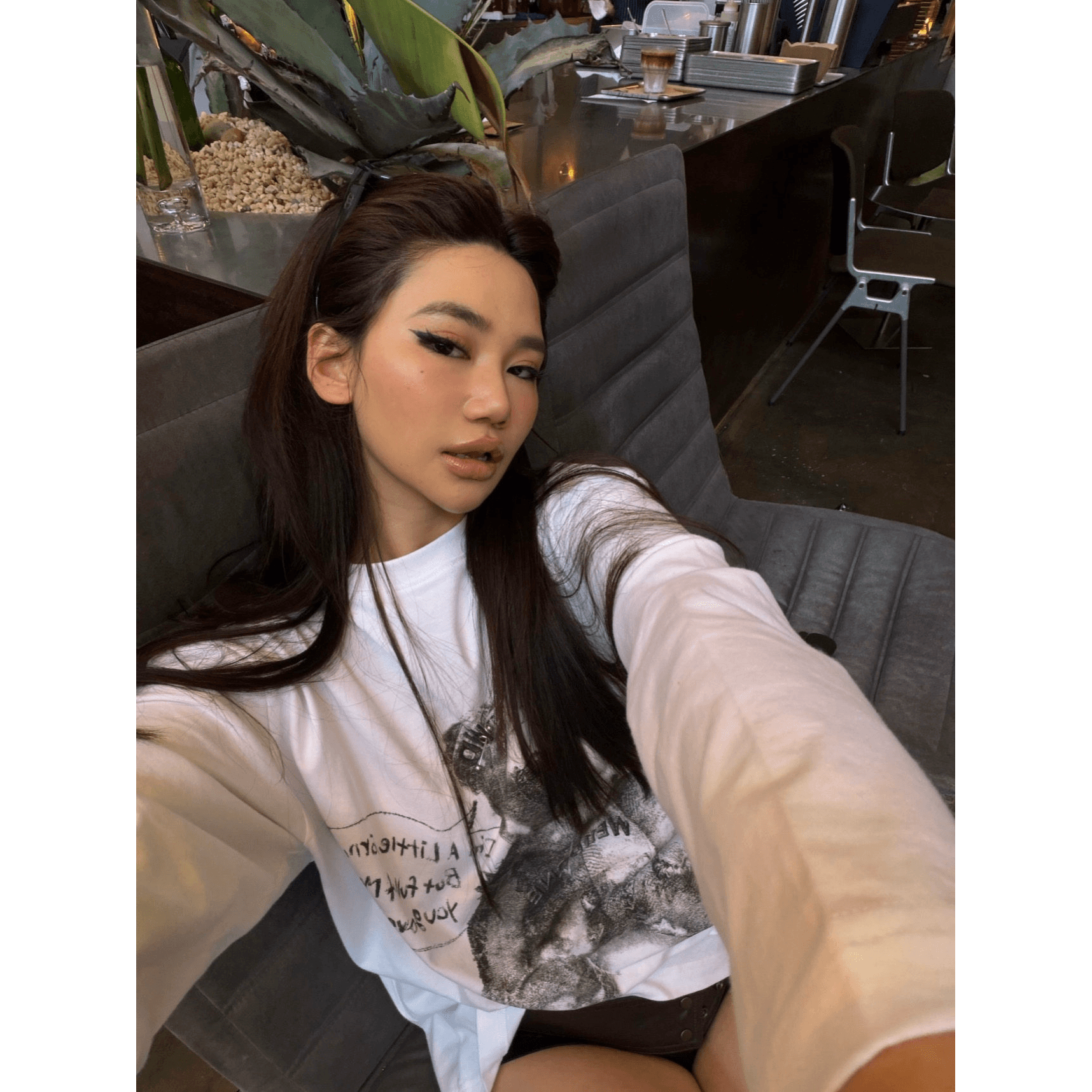 봄 가을 새로운 이후 패키지 칼라 긴팔 라운드 넥 t 작은 곰 프린트 맨위 이미지 5