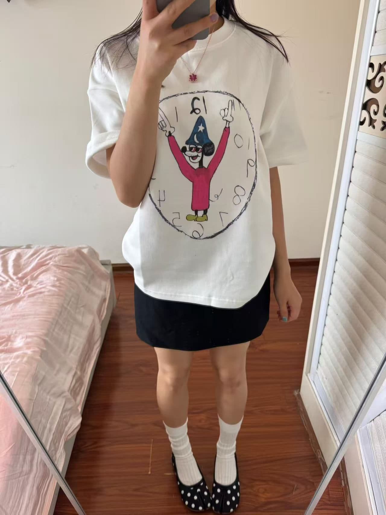 새로운 출처 생방송 품질 이후 패키지 칼라 티셔츠 만화 프린트 맨위