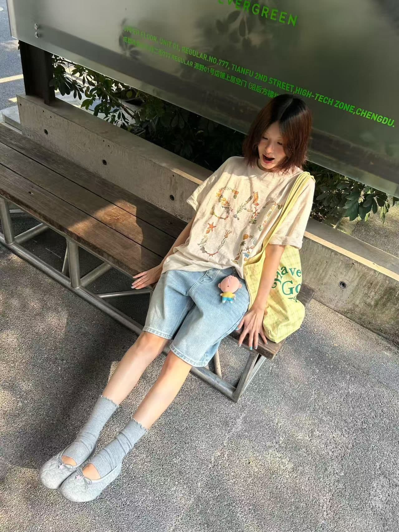새로운 생방송 품질 이후 패키지 칼라 라운드 넥 반팔 티셔츠 꽃 알파벳 상세 이미지 15