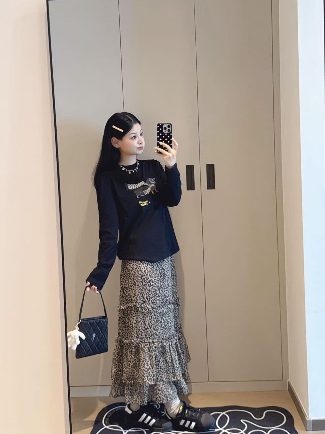 봄 가을 새로운 이후 패키지 칼라 긴팔 라운드 넥 티셔츠 개 프린트 맨위