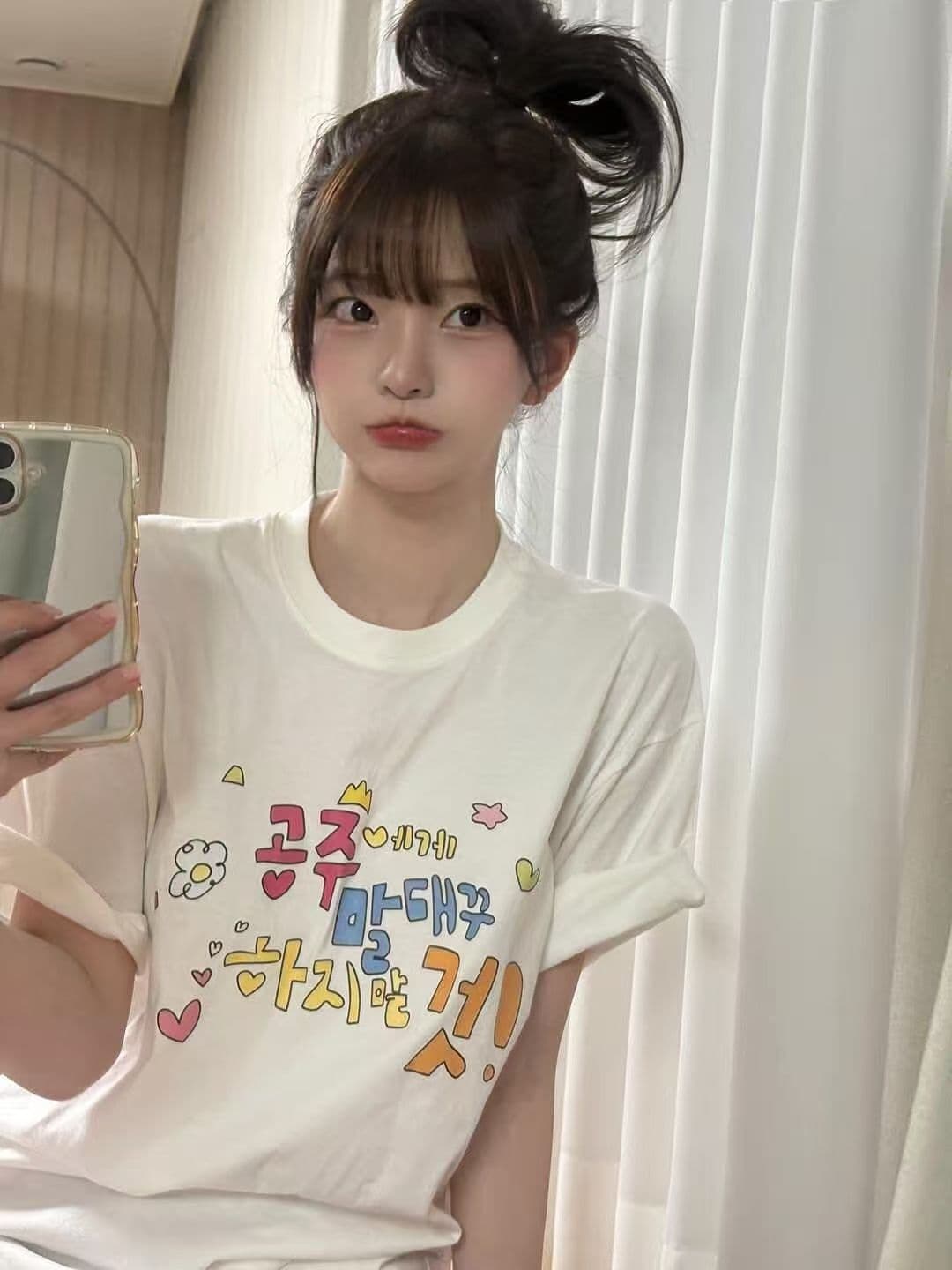 새로운 생방송 품질 이후 패키지 칼라 반팔 티셔츠 한 문자 프린트 트렌디 이미지 3