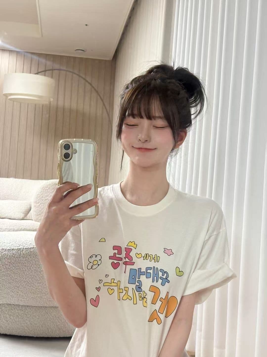 새로운 생방송 품질 이후 패키지 칼라 반팔 티셔츠 한 문자 프린트 트렌디 이미지 2