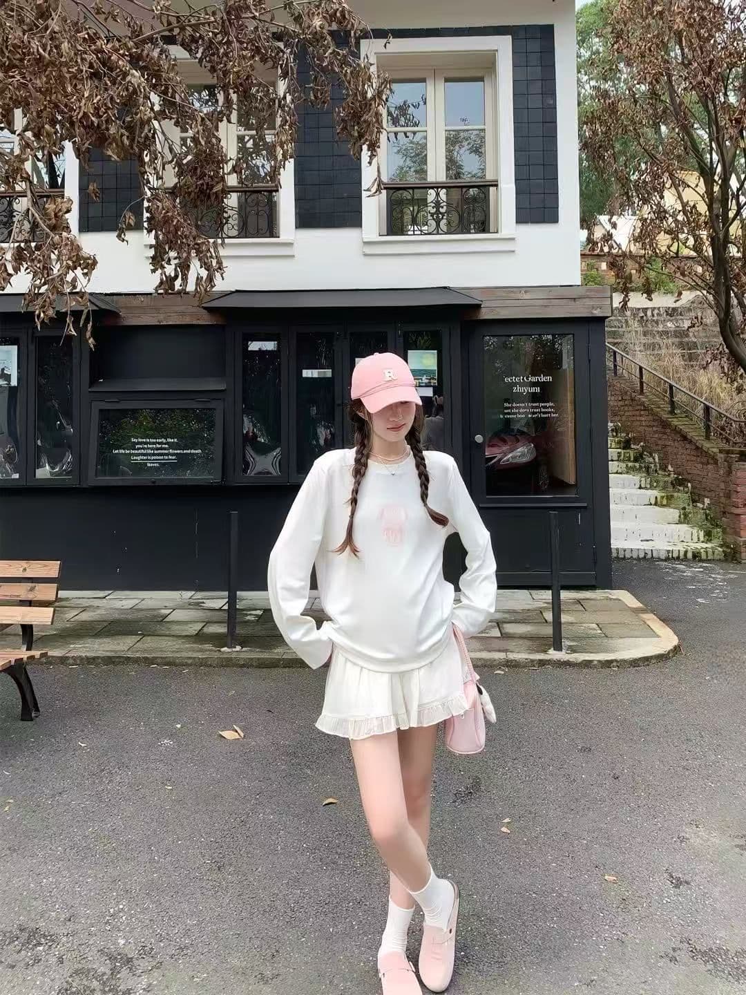 새로운 봄 가을 새로운 이후 패키지 칼라 긴팔 라운드 넥 티셔츠 만화 토끼 프린트 상세 이미지 3