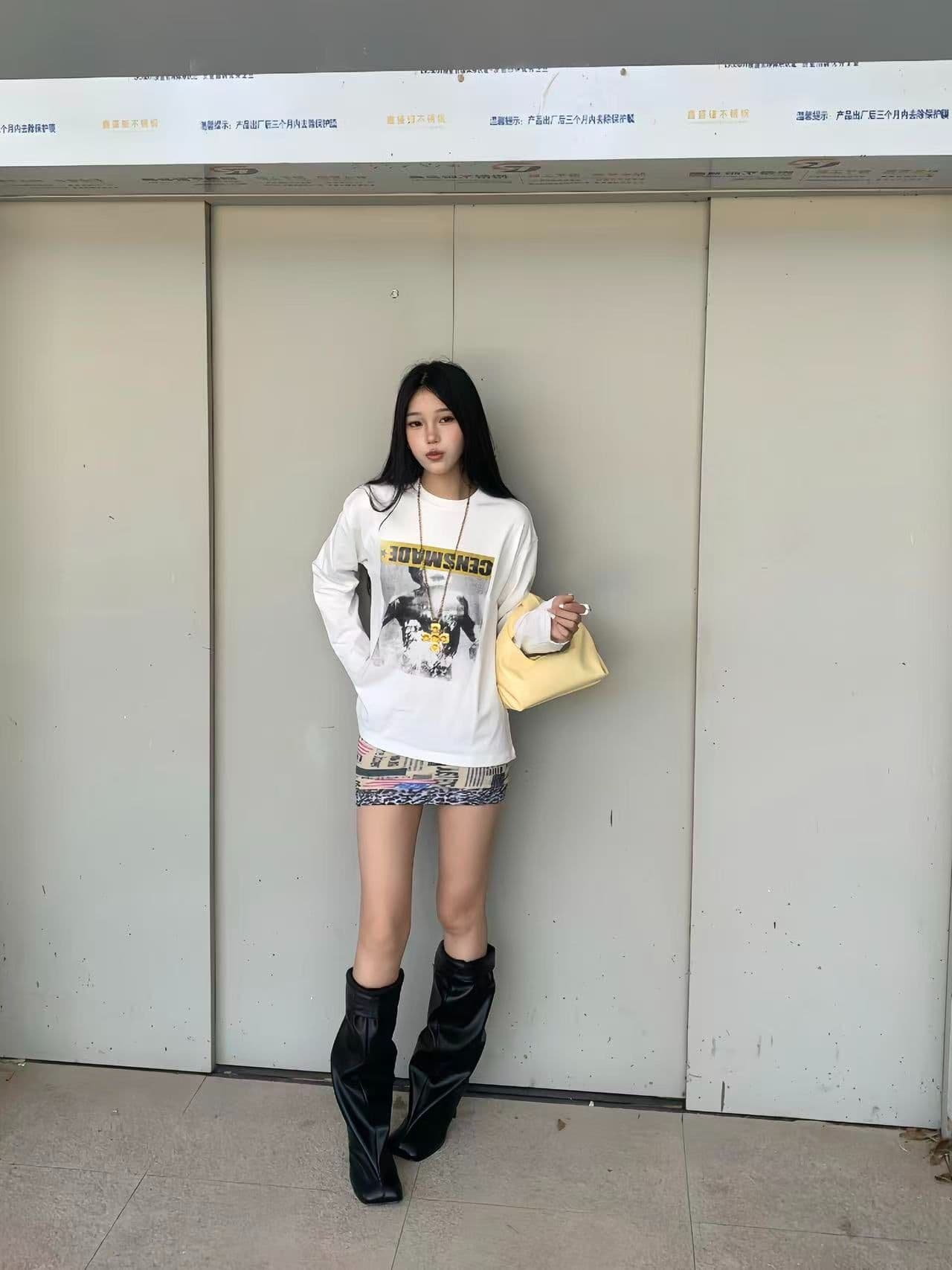 봄 가을 새로운 이후 패키지 칼라 긴팔 라운드 넥 티셔츠 알파벳 프린트 맨위 이미지 4