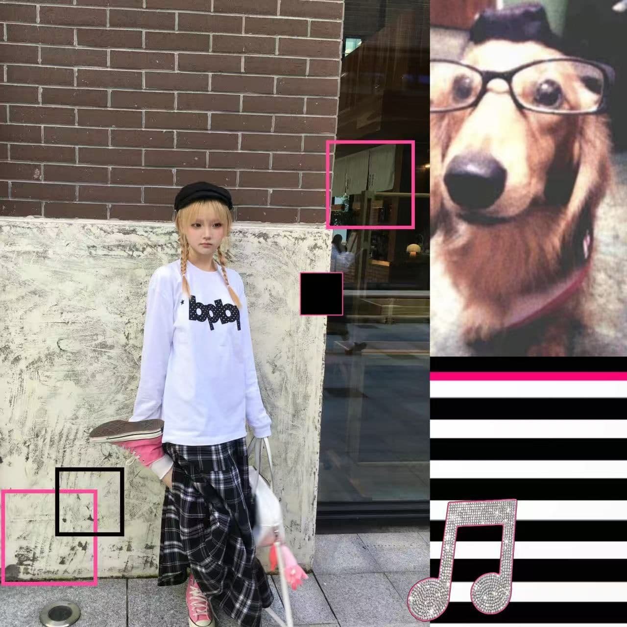 봄 가을 새로운 이후 패키지 칼라 긴팔 라운드 넥 도트 무늬 알파벳 프린트 상세 이미지 11
