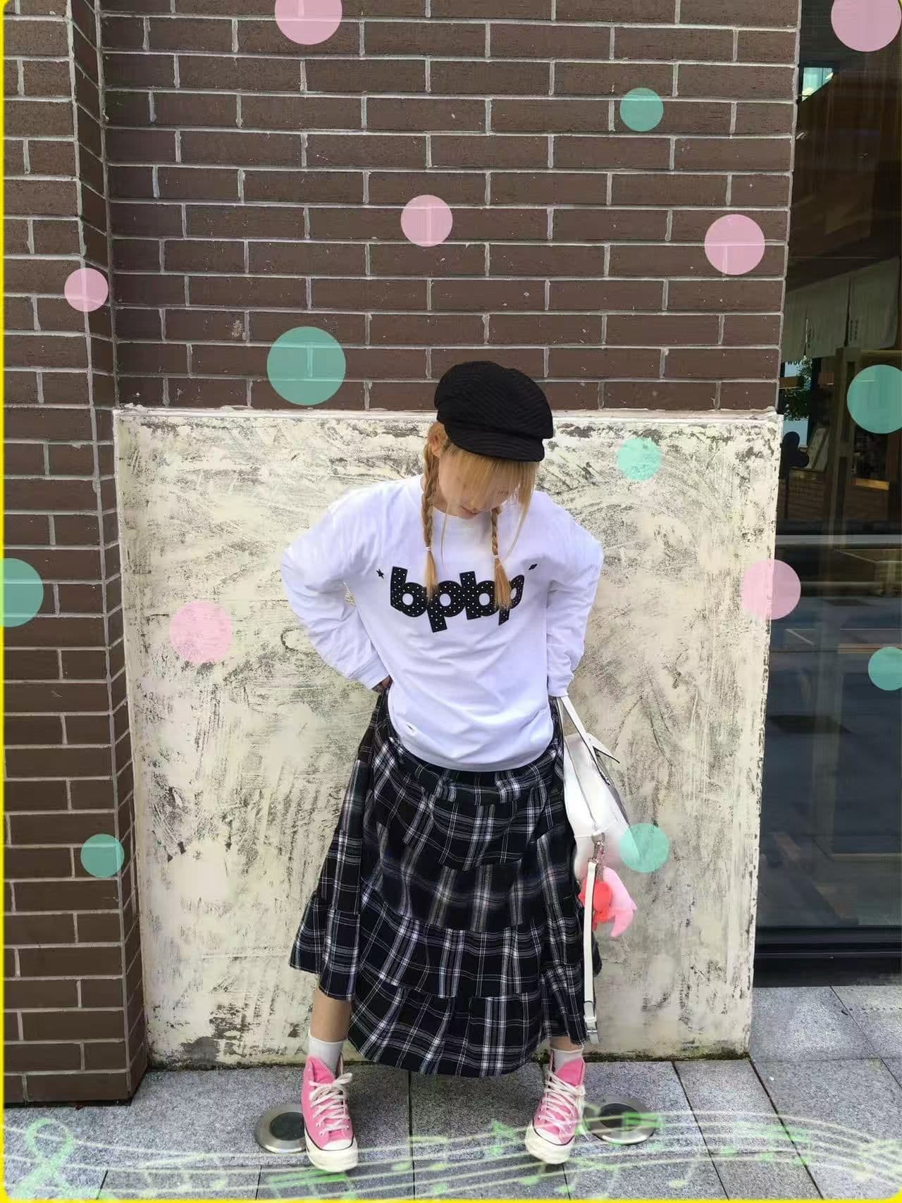 봄 가을 새로운 이후 패키지 칼라 긴팔 라운드 넥 도트 무늬 알파벳 프린트 상세 이미지 14