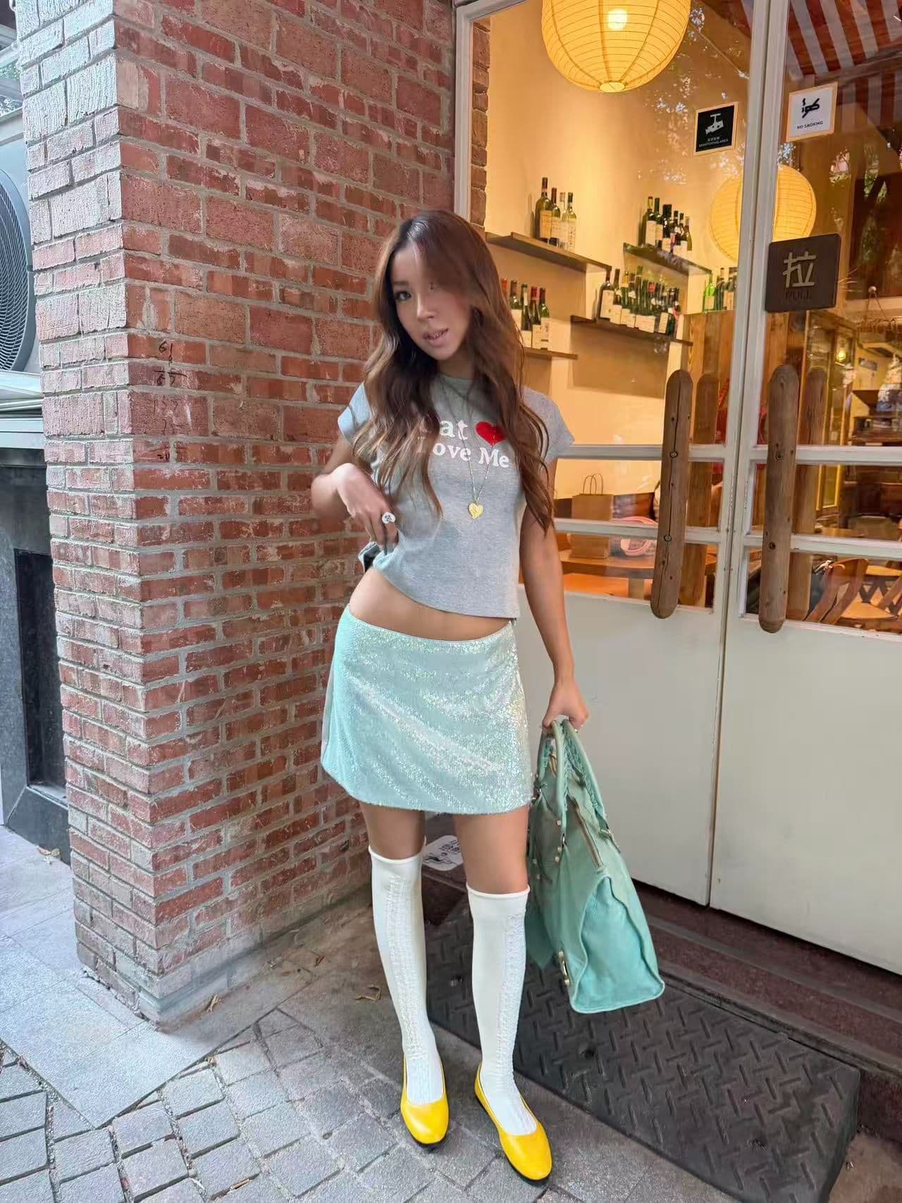 새로운 출처 생방송 품질 이후 패키지 칼라 높은 탄력성 몸매 가꾸기 하트 알파벳 이미지 3