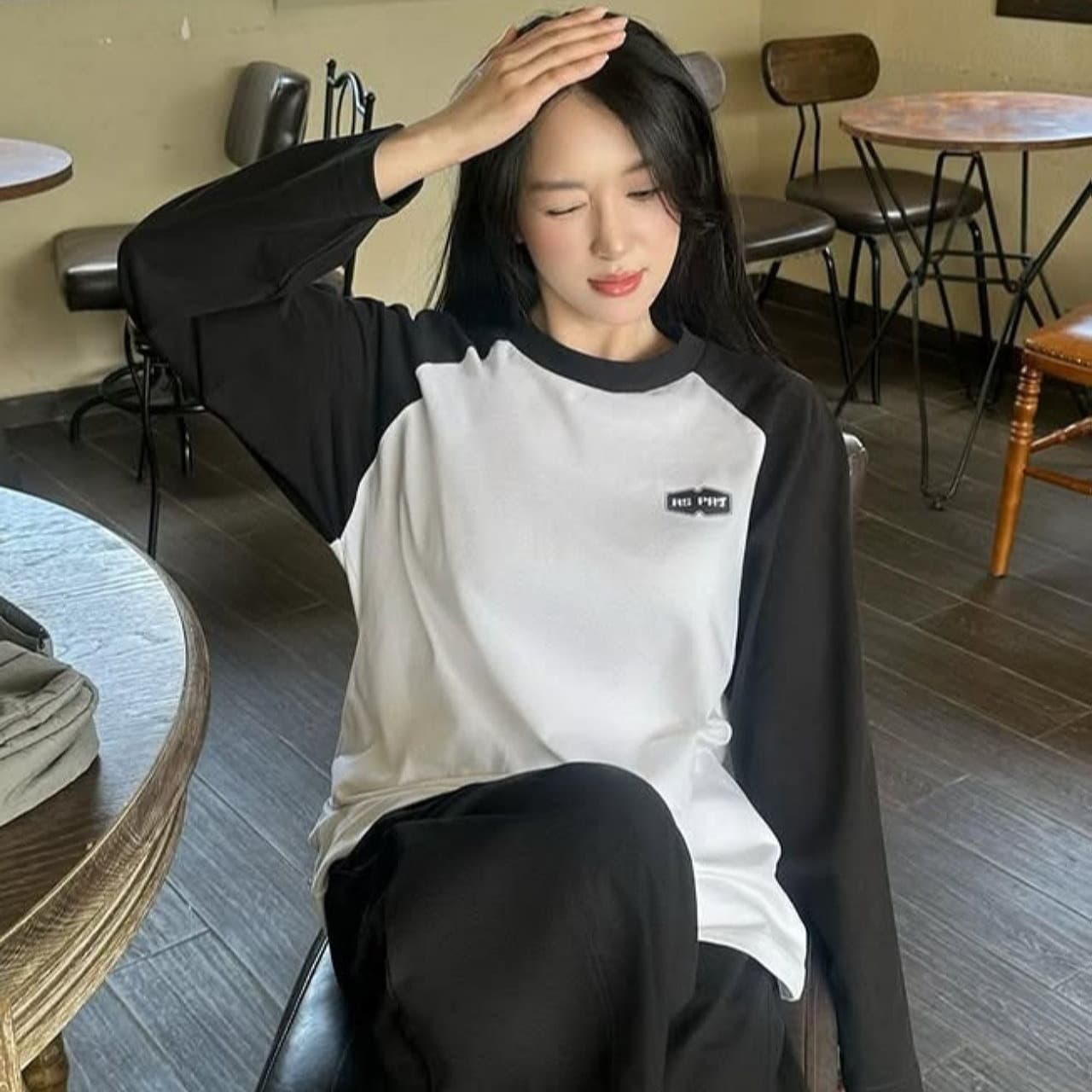 새로운 생방송 품질 삽입 어깨 소매 당겨서 기사 이후 패키지 칼라 뒤로 알파벳 이미지 5