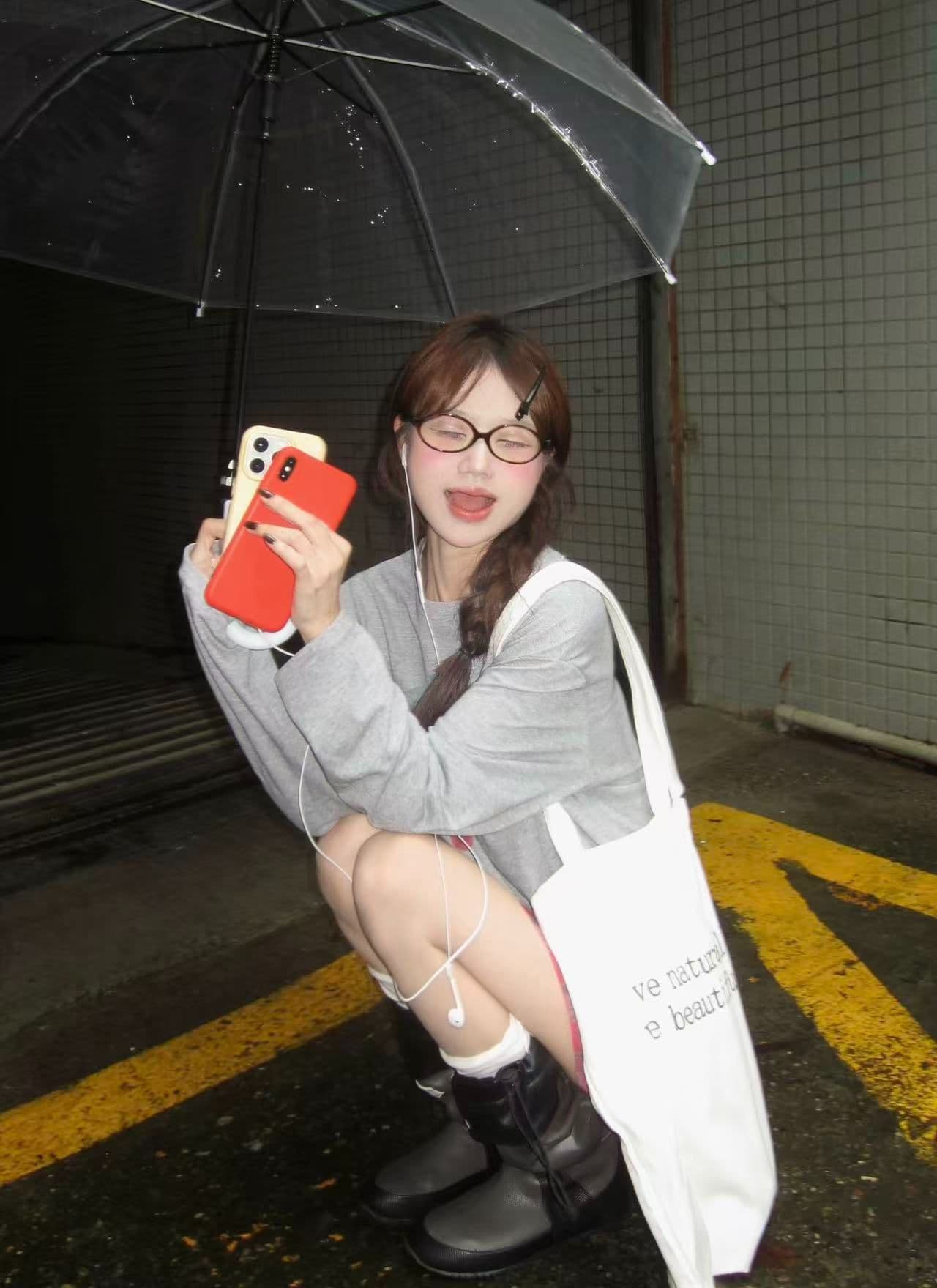 봄 가을 새로운 이후 패키지 칼라 긴팔 라운드 넥 티셔츠 포도 프린트 맨위 이미지 2