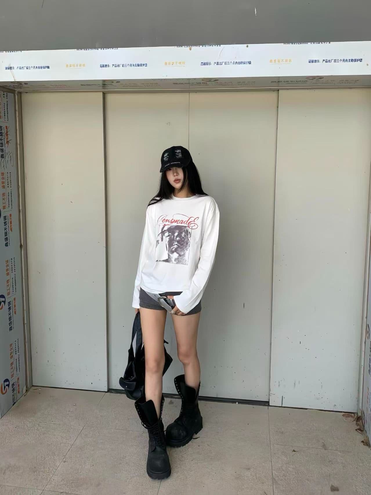 봄 가을 새로운 이후 패키지 칼라 긴팔 라운드 넥 티셔츠 알파벳 프린트 맨위 이미지 2