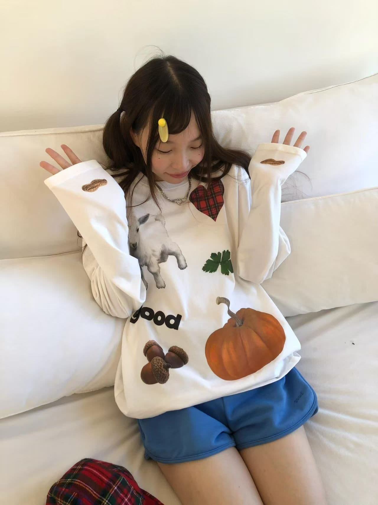 봄 가을 새로운 이후 패키지 칼라 긴팔 라운드 넥 티셔츠 만화 프린트 맨위 이미지 2