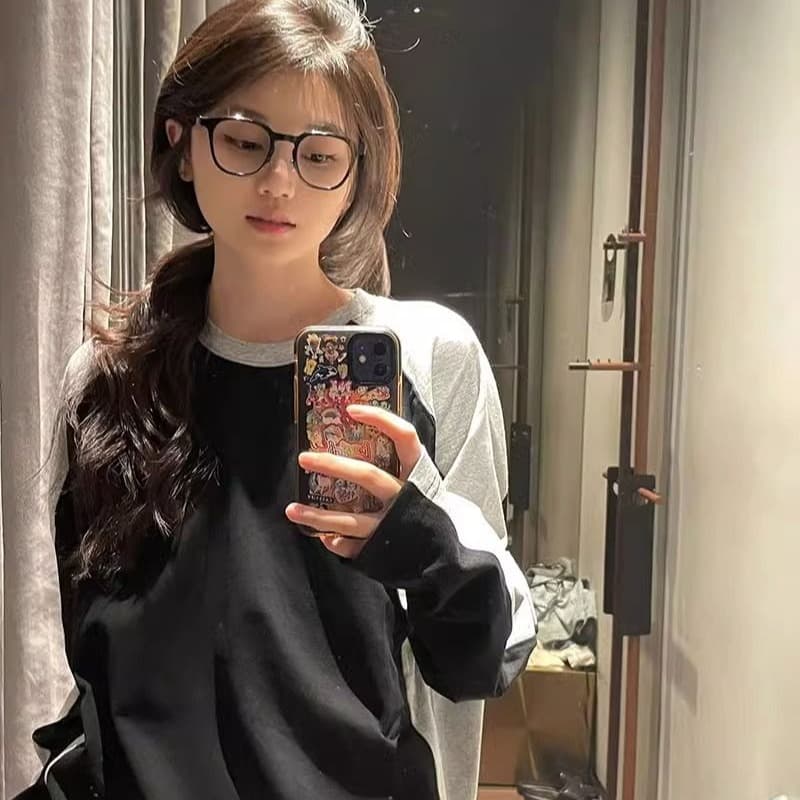 새로운 프린트 이후 패키지 칼라 200 kg 특별 빅 사이즈 아메리칸 배색 후드티 이미지 5