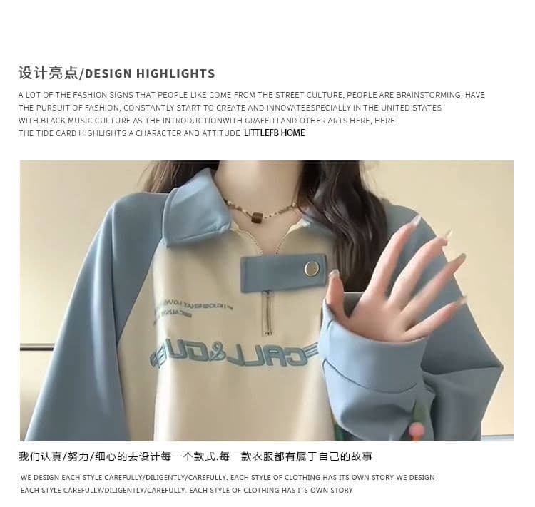 새로운 자수 얇은 스타일 300 근 특별 빅 사이즈 학원 스타일 여성 후드티 상세 이미지 2