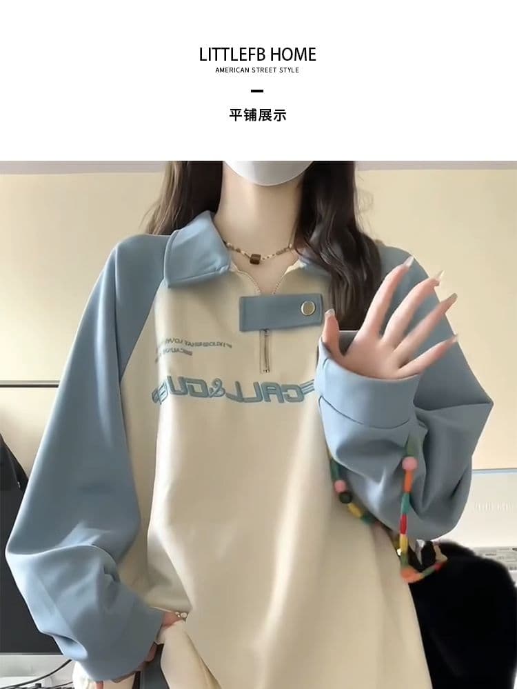 새로운 자수 얇은 스타일 300 근 특별 빅 사이즈 학원 스타일 여성 후드티 상세 이미지 3