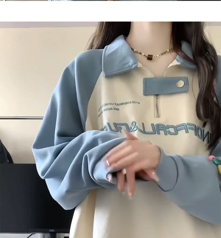 새로운 자수 얇은 스타일 300 근 특별 빅 사이즈 학원 스타일 여성 후드티 상세 이미지 10