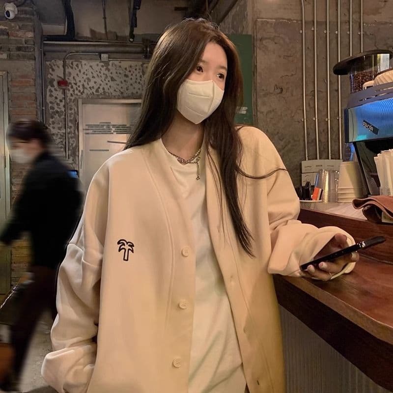새로운 자수 300 근 특별 빅 사이즈 느긋한 바람 재킷 이미지 2