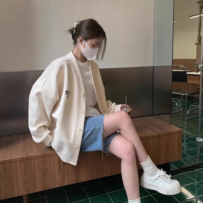 새로운 자수 300 근 특별 빅 사이즈 느긋한 바람 재킷 이미지 4