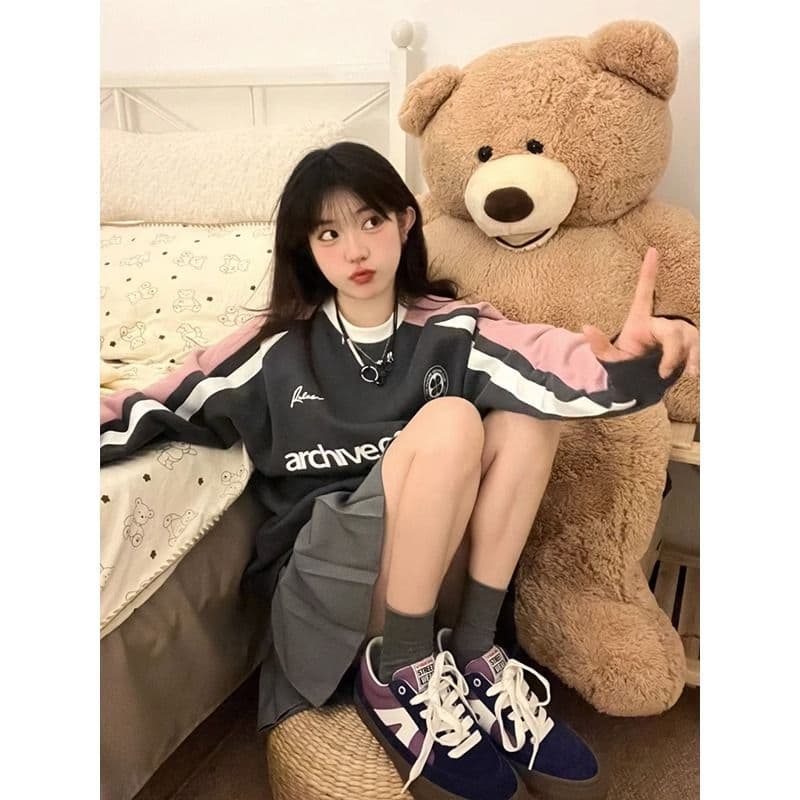 새로운 당겨서 기사 프린트 300 근 특별 빅 사이즈 여성 후드티 이미지 2
