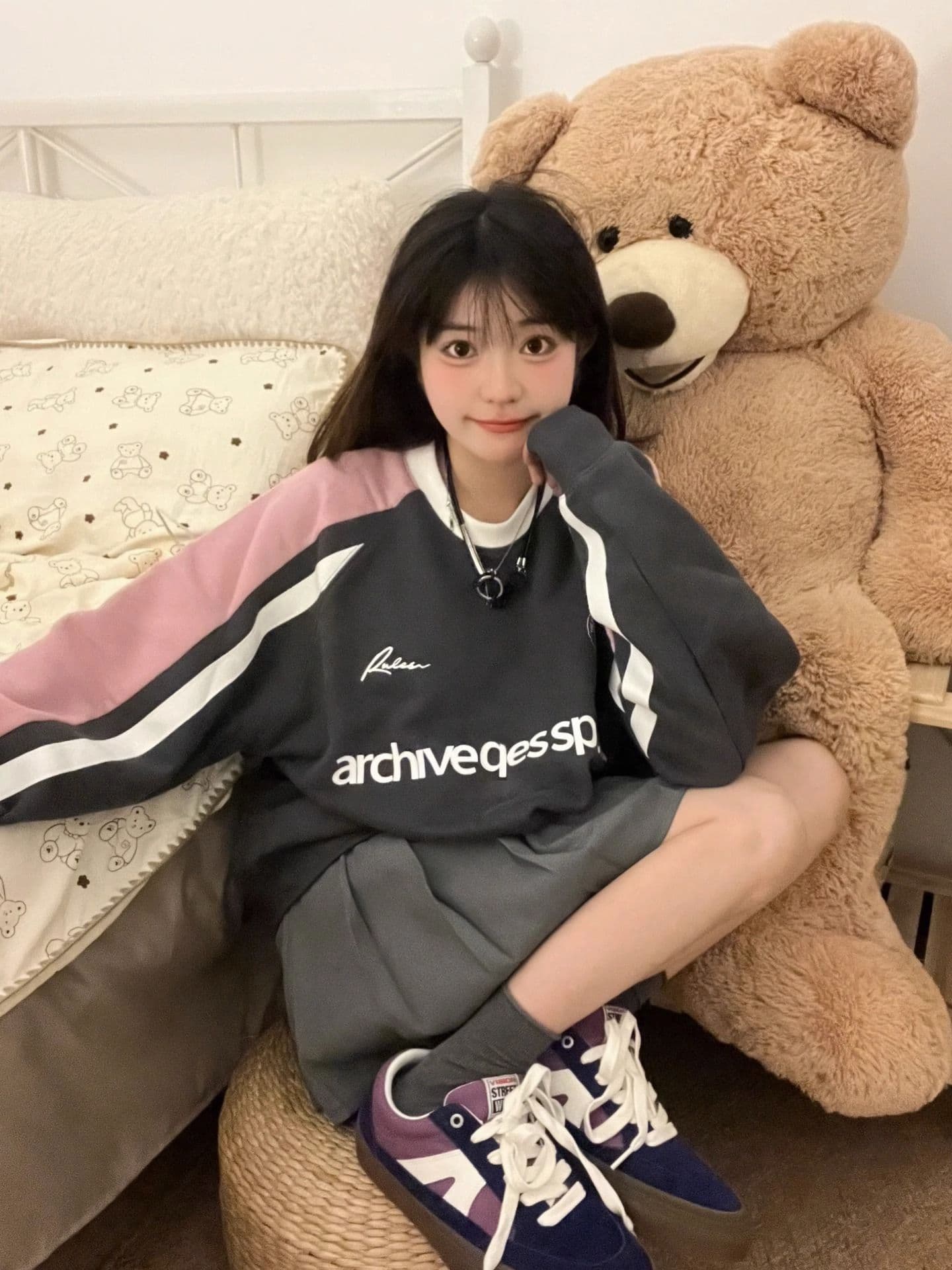 새로운 당겨서 기사 프린트 300 근 특별 빅 사이즈 여성 후드티 상세 이미지 6
