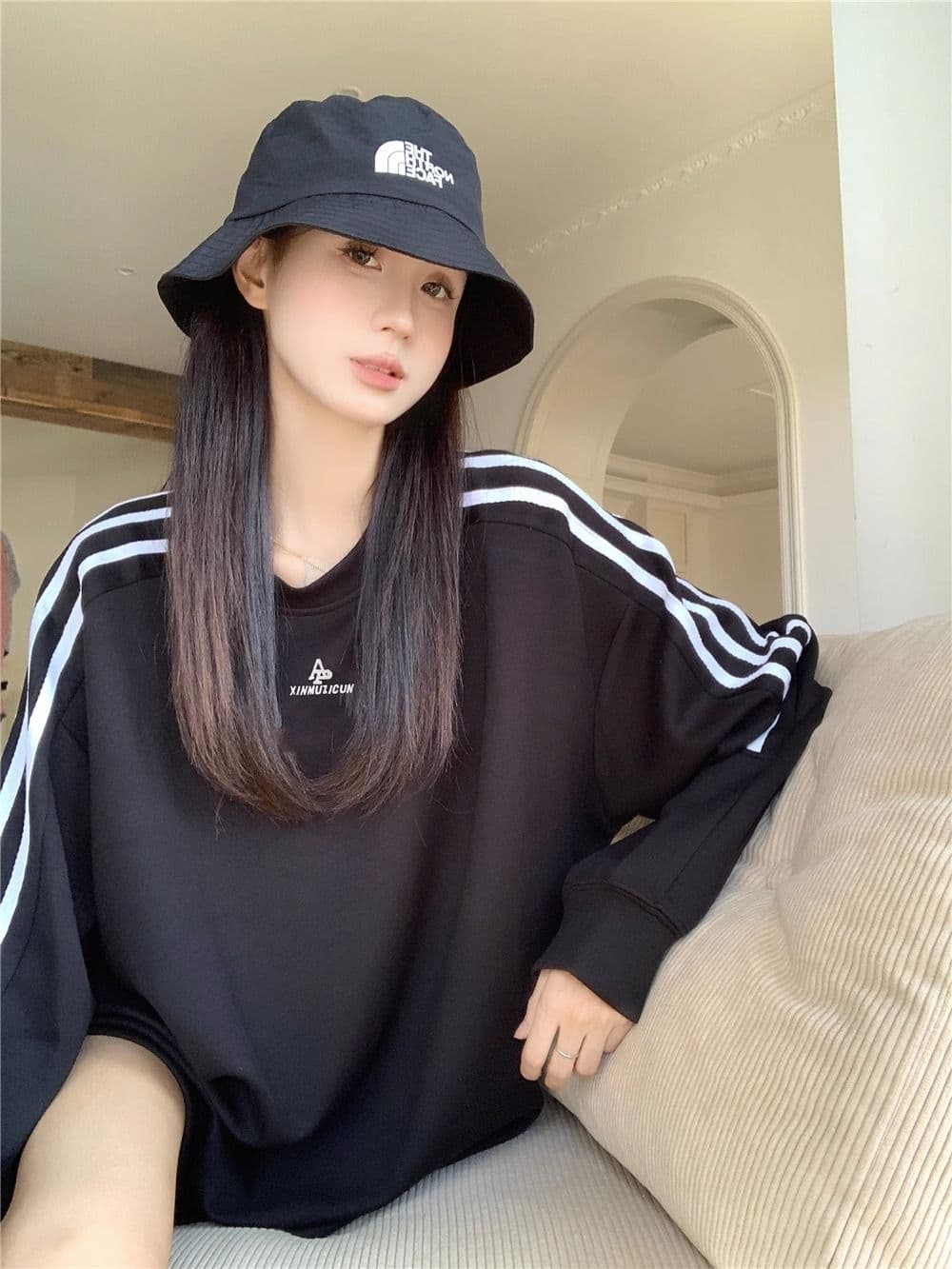 새로운 자수 당겨서 기사 300 근 특별 빅 사이즈 후드티 여성 상세 이미지 7