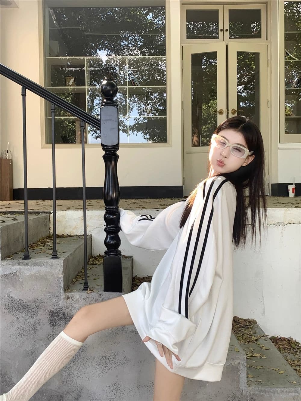 새로운 자수 당겨서 기사 300 근 특별 빅 사이즈 후드티 여성 상세 이미지 19