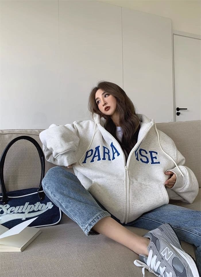 새로운 자수 이중층 모자 300 근 특별 빅 사이즈 재킷 상세 이미지 7