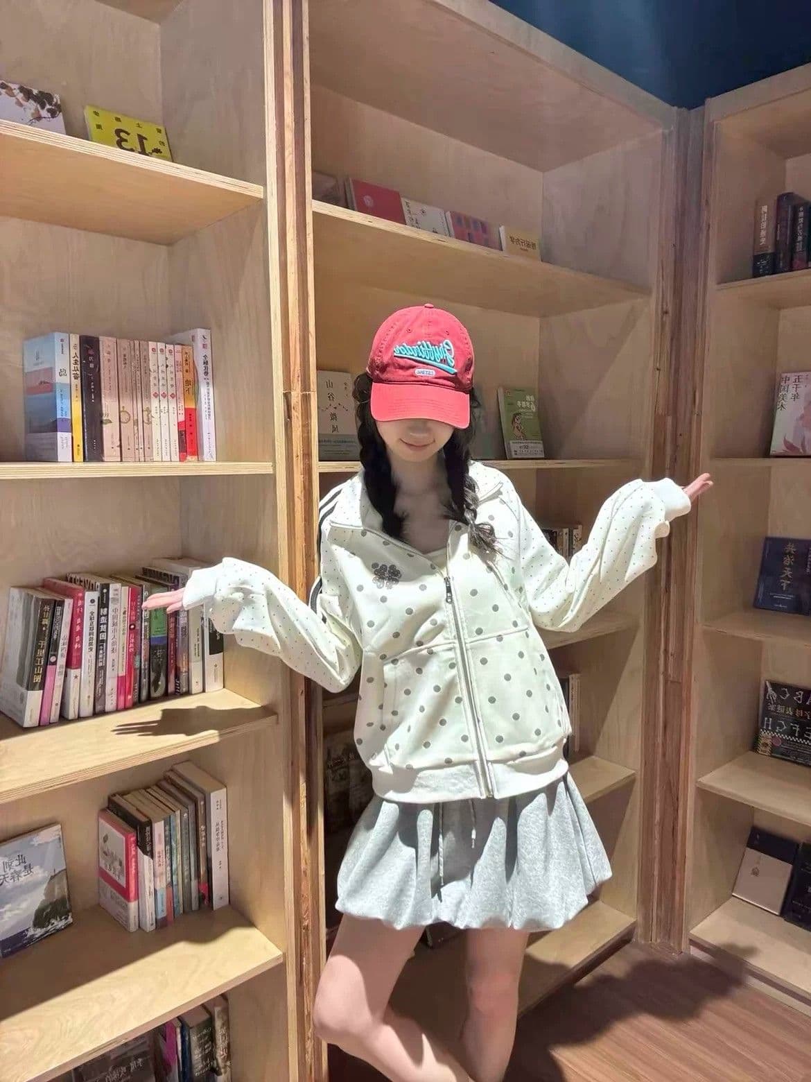 새로운 한 부서 자이언트 잘 생긴 도트 무늬 여성 코트 가을 루즈핏 캐주얼 고급 센스 스트라이프 야구 유니폼 재킷 상세 이미지 2